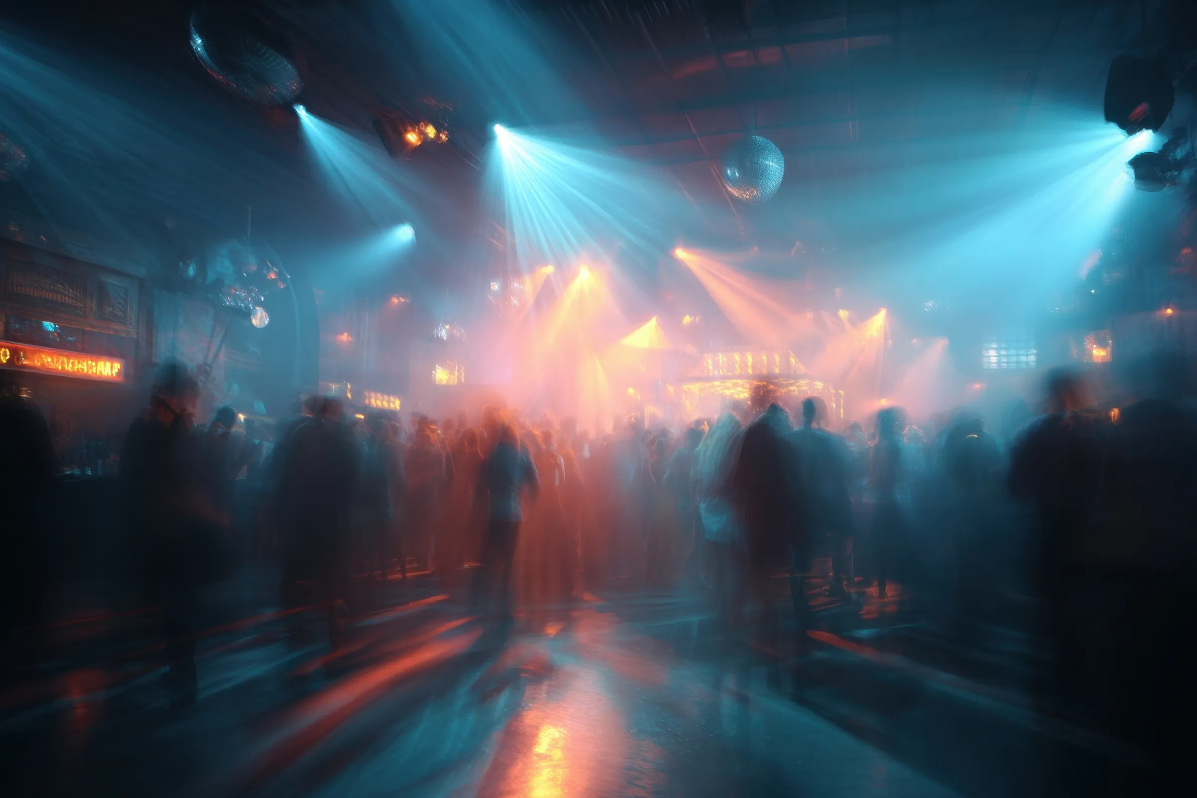 Público em um evento noturno sob luzes de palco